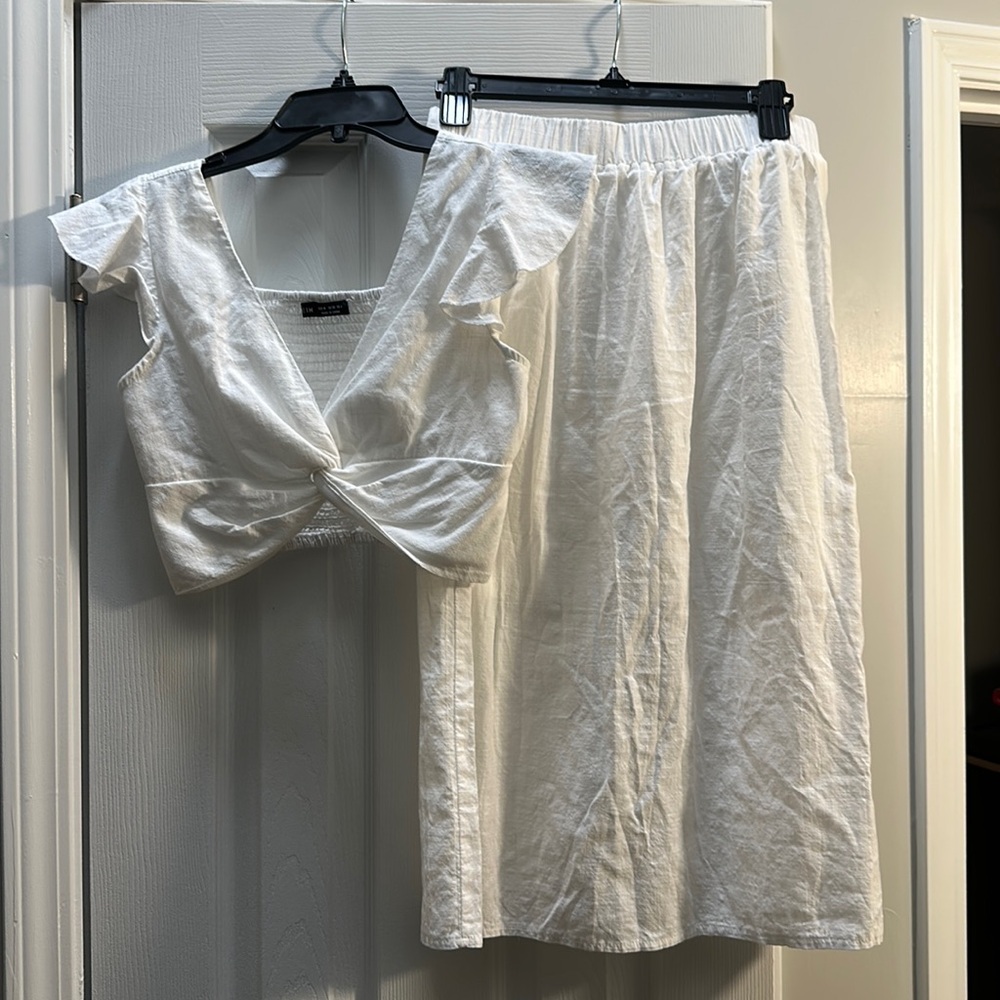 Shein Medium white top and bottom matching set